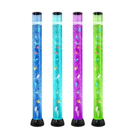 VEVOR Sensory Bubble Tube Lamp, 4 ft Bubble Fish Tube, Sensory Aquarium Lamp with 10 Floating Fish & 16 Color Effects, Remote Control