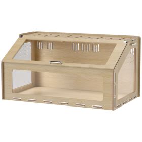 39 inch Hamster Cage Habitat with Acrylic Window & Openable Top for Dwarf Hamster, Gerbil, Guinea Pig, Rat, Oak