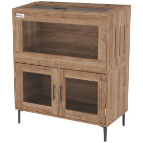 60.5 Gallon Stackable Reptile Tank w/ Top Opening, Doors, Ventilation Holes, for Bearded Dragon, Lizard, Snake, Hamster