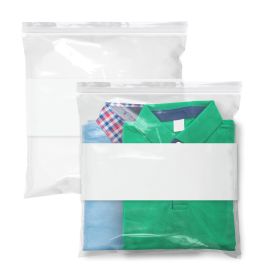 Pack of 500 White Block Zipper Bags 12 x 12. Ultra Thick Write on Block Poly Bags 12x12. Thickness 4 mil. Pills Bags. Great for Packing and Stori