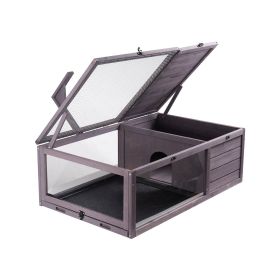 VEVOR Tortoise Habitat, Wooden Tortoise House Indoor & Outdoor, Tortoise Enclosure with Hanging Light Stand