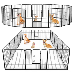 Dog Playpen Indoor Fence Height Metal Exercise Pen With Door Small Puppy Medium Large Dogs Animal Pet For Outdoor, Garden, Yard (Option: 40516P)