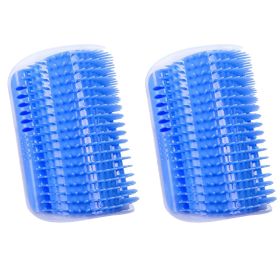 1/2pcs Corner Scrubber Cat Scratcher Massage Brush Scratcher Toy Cat Scratch Board, Wall Corner Cat Brush Pet Groomer Tool Brush Comb Pet Supplie (Quantity: 2pcs, Color: Blue)