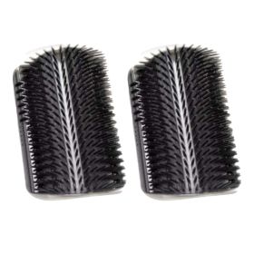 1/2pcs Corner Scrubber Cat Scratcher Massage Brush Scratcher Toy Cat Scratch Board, Wall Corner Cat Brush Pet Groomer Tool Brush Comb Pet Supplie (Quantity: 2pcs, Color: Black)