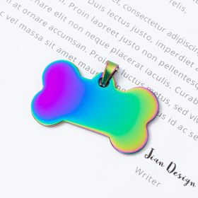 Stainless Steel Bone Shaped Pendant For Cat Collars; Metal Pendant For Pet Necklace; Pet Supplies (Color: Mixed Color, size: M)