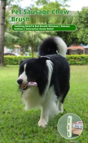 DOG Chew Toys for Teeth Cleaning,Pet Sausage chew Brush,Pet chew & Clean Buddy (Color: Green)