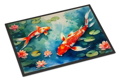 Koi Fish Doormat Front Door Mat Indoor Outdoor Rugs for Entryway, Non Slip Washable Low Pile, 24H X 36W (Default: Default)